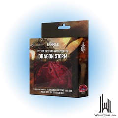 VELVET DICE BAG COMPARTMENT DRAGON STORM RED